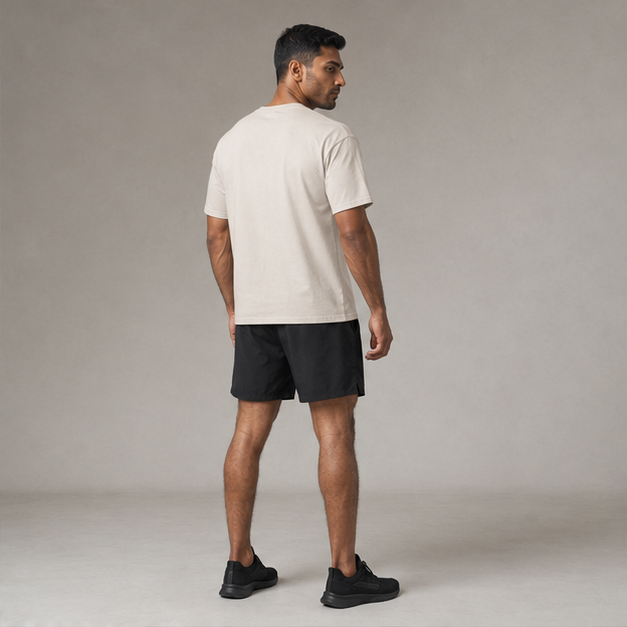 Back studio view of the FYTR Core T-Shirt in Natural